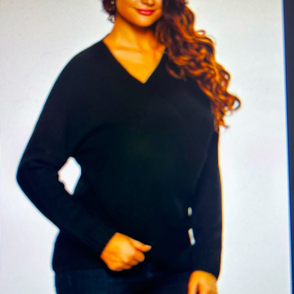 Lapis black hooded tunic sweater.  Size L. NWOTGS